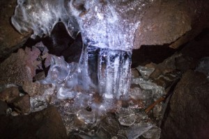 Ice formations in the cave