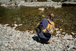 Jason skipping rocks