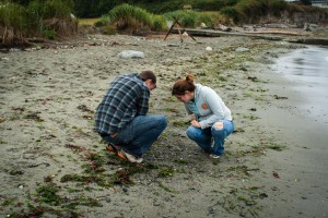 Jason and Jamie on glass beach finding treasures