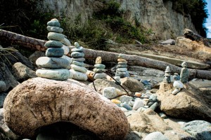 Rocks along the beach