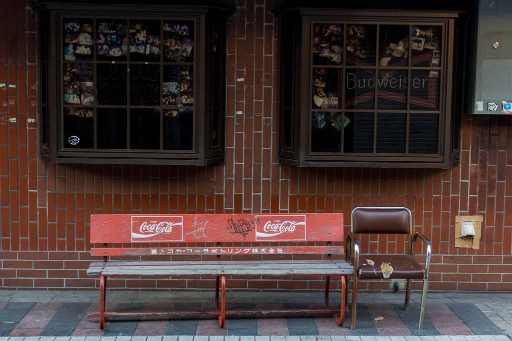 Coca Cola park bench