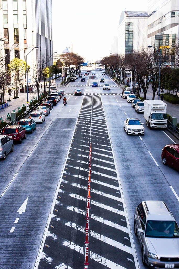 View down the street in Yokohama