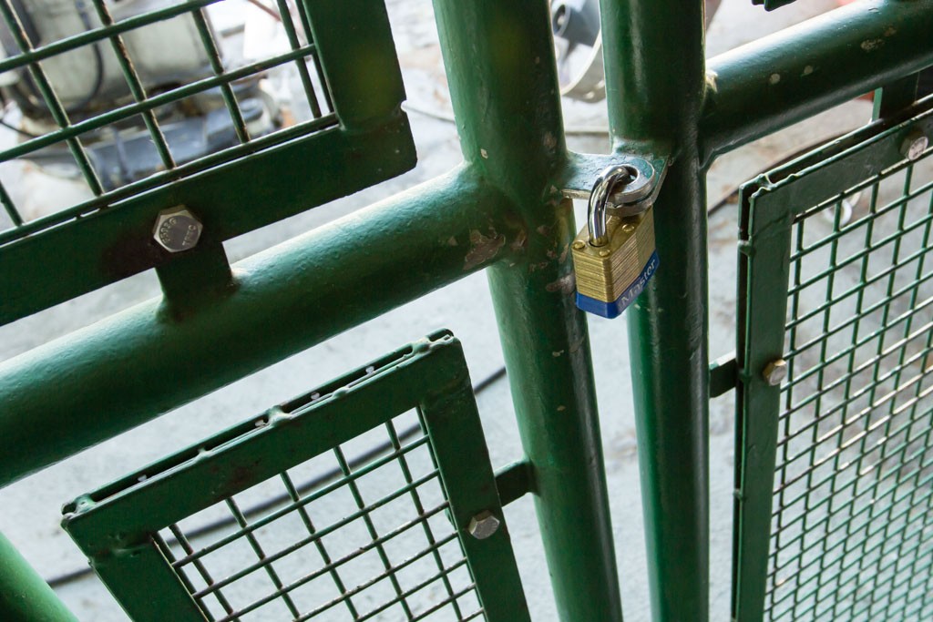 Lock on a neat looking gate on the ferry