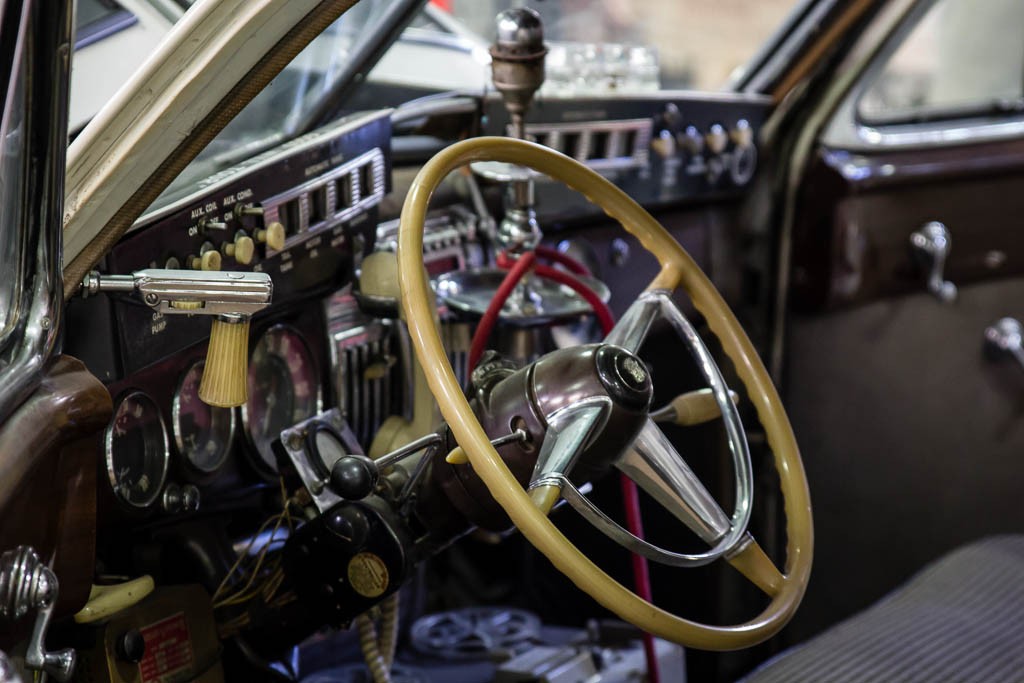 Interior of Louie Mattar's car. 