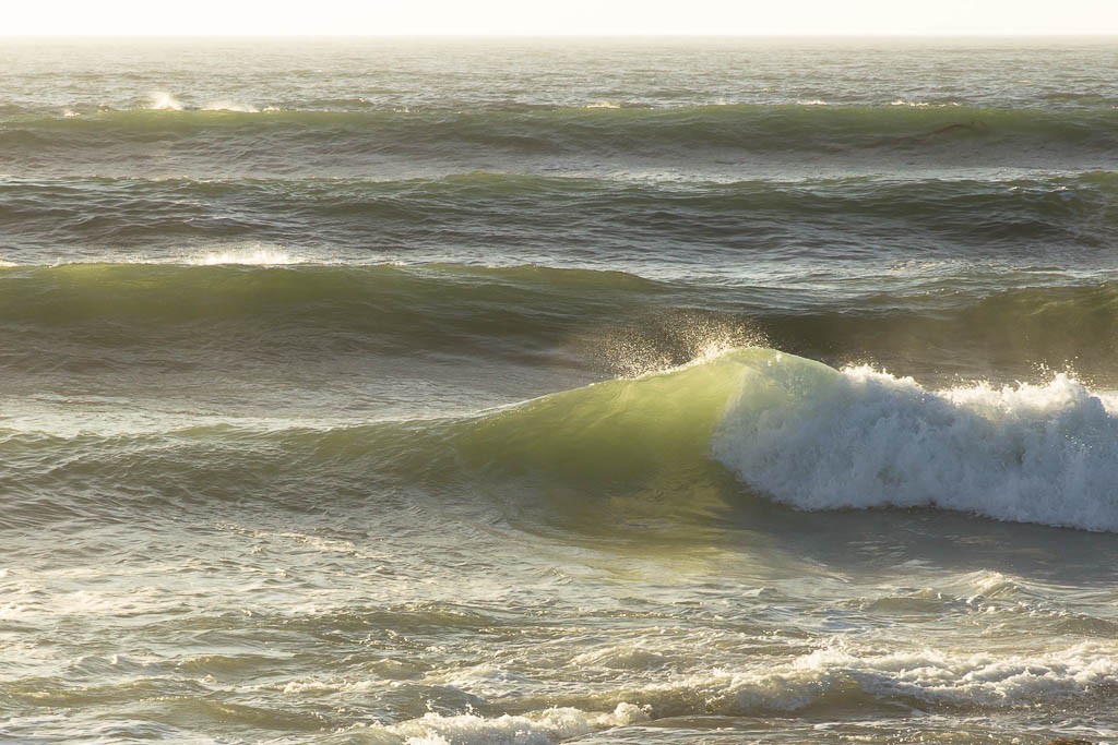 Backlit wave breaking