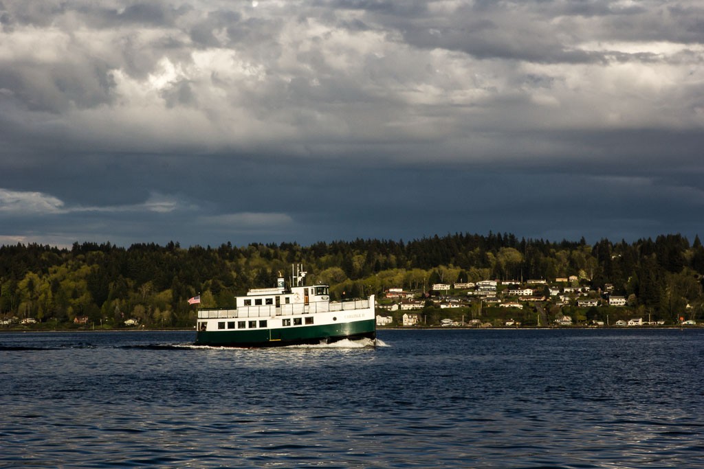 Fairly decent shot of the Port Orchard foot ferry for commuters going home after a day of work.