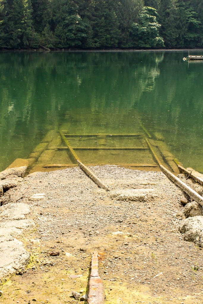 Old boat ramp? There was a rail car axle in the water adjacent to it.