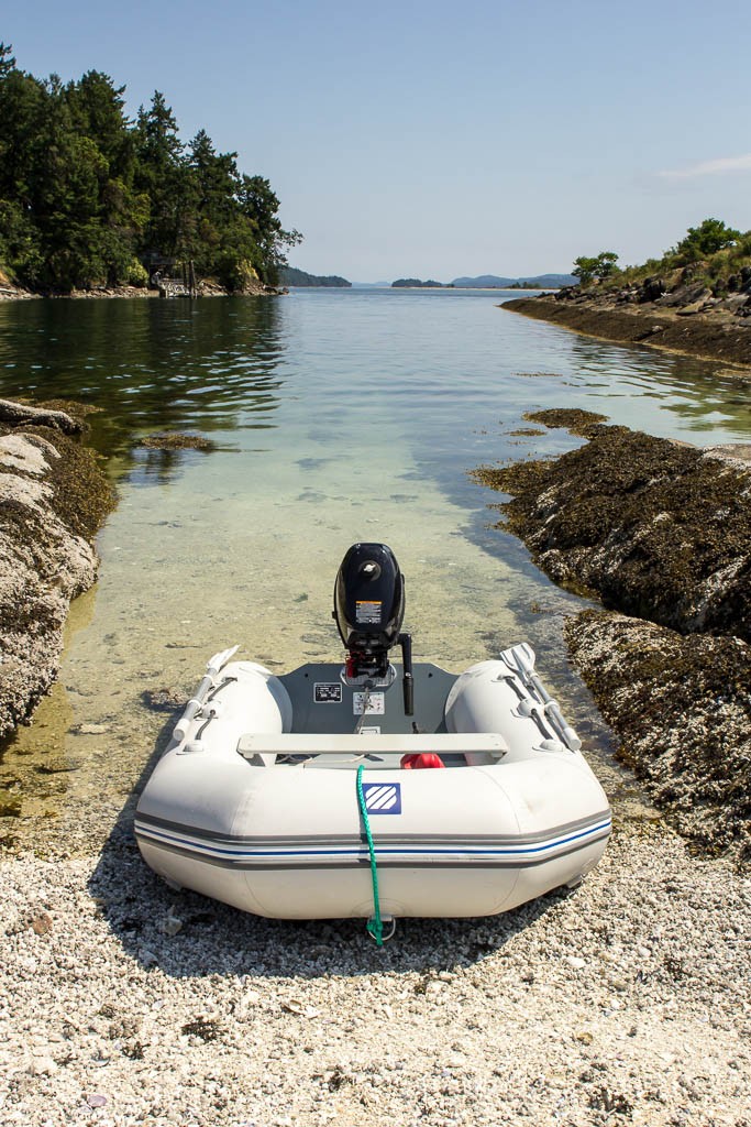 Our magnificent dinghy. This isn't a RIB, it's a "FIB". Floppy Inflatable Boat. So sad. An upgrade is in our future.