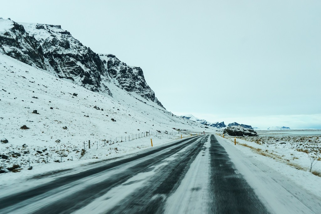 Back on the road again. Not looking too bad but I'm still glad we have snow tires.