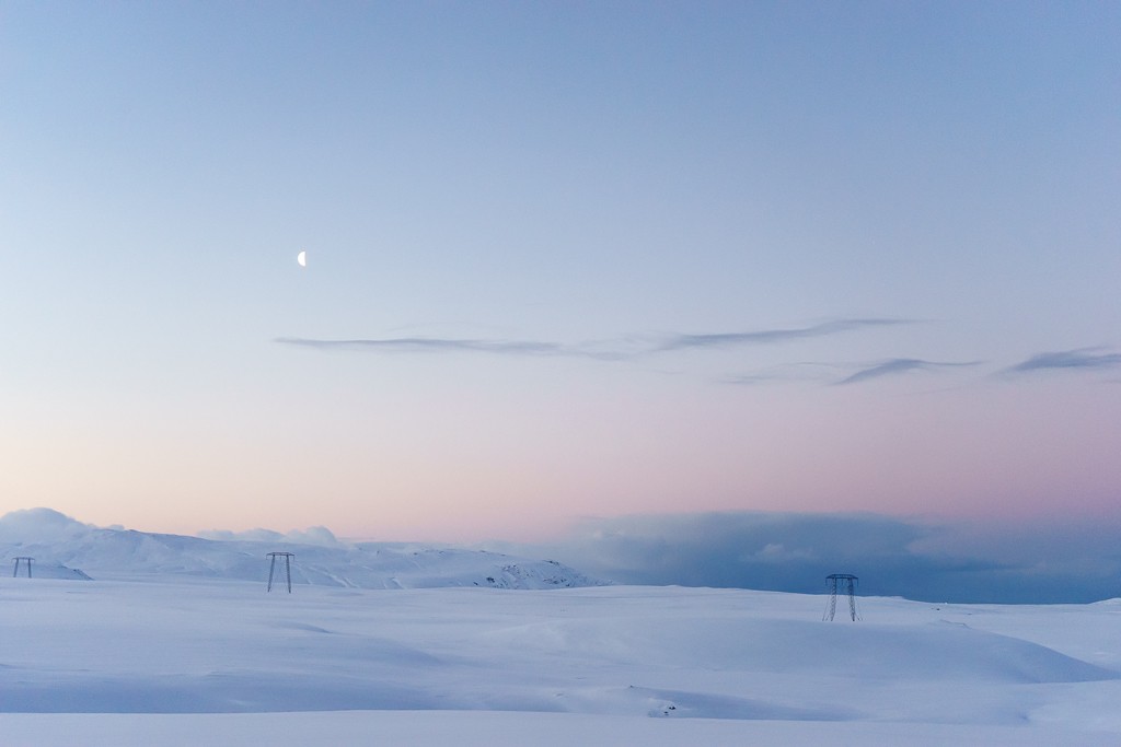 The moon is still up.