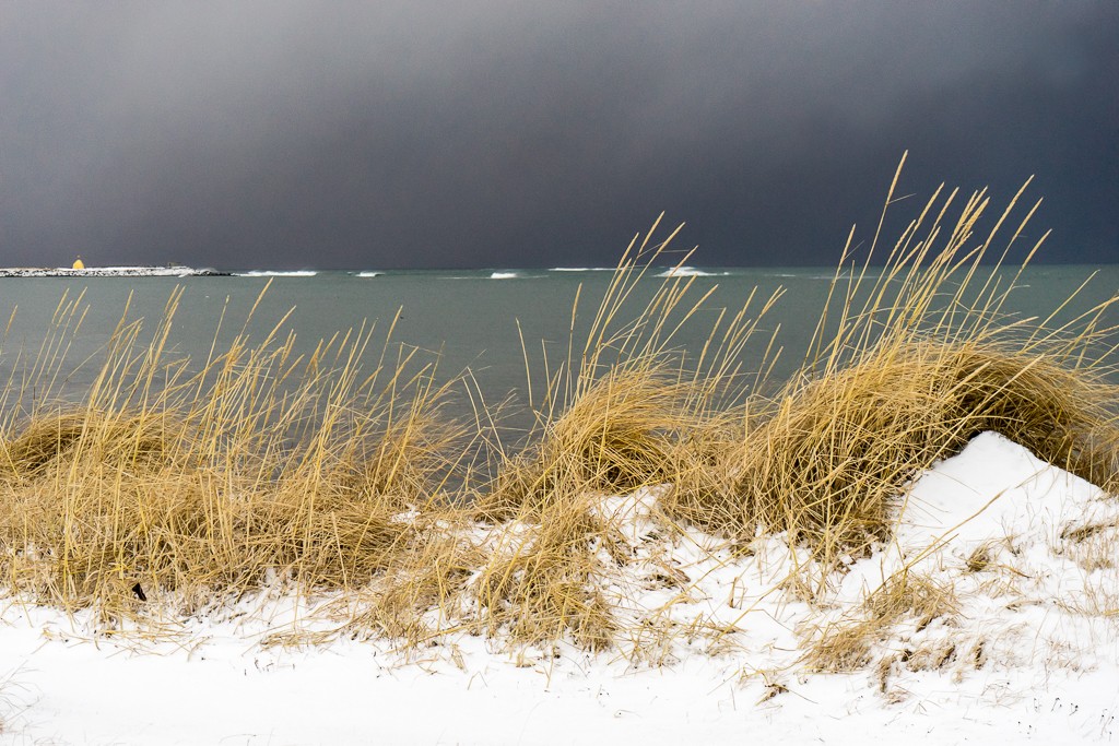 Black clouds and white snow