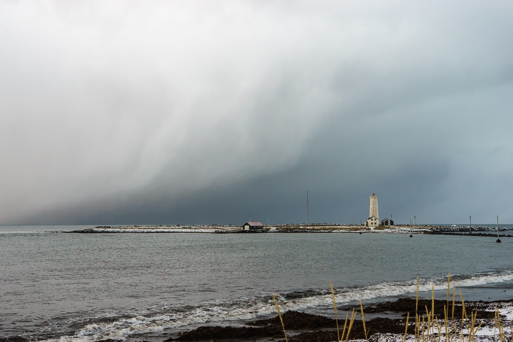 Storm blowing over the lighthouse