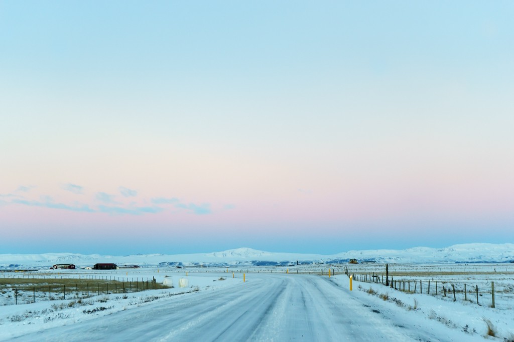 Roads are icy but not too bad.