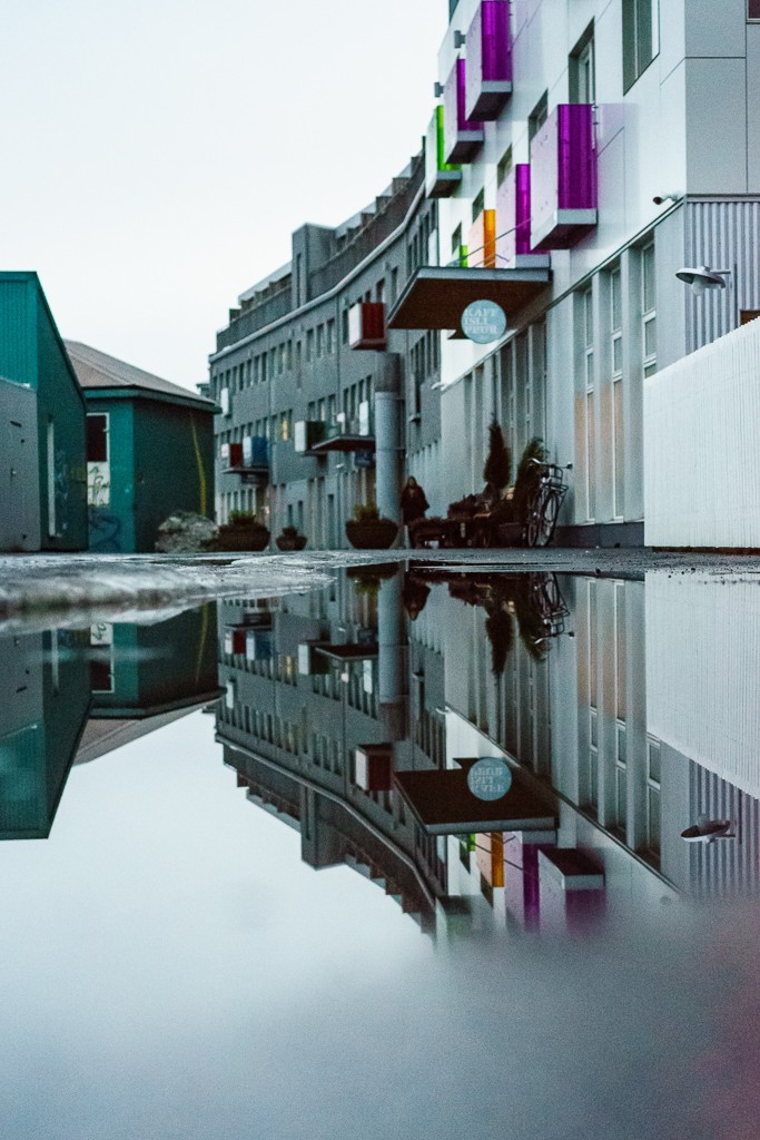 Playing with reflections in the puddles down by the marina