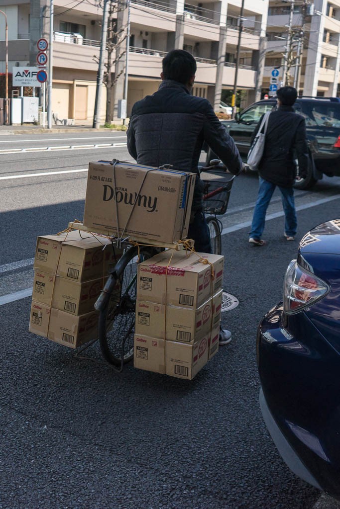 Even cargo bicycles! This didn't look safe...