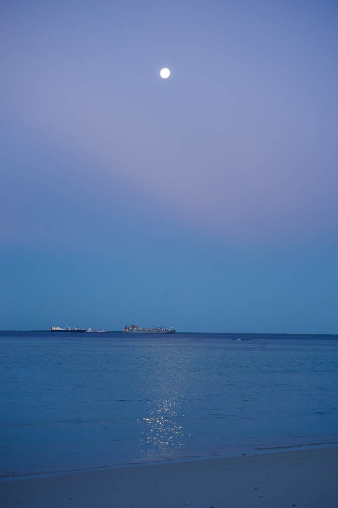 Ships moored in the lagoon