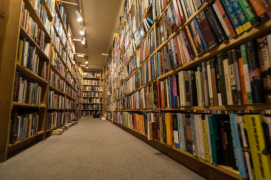 Wide angle makes it look like you're surrounded by books. 