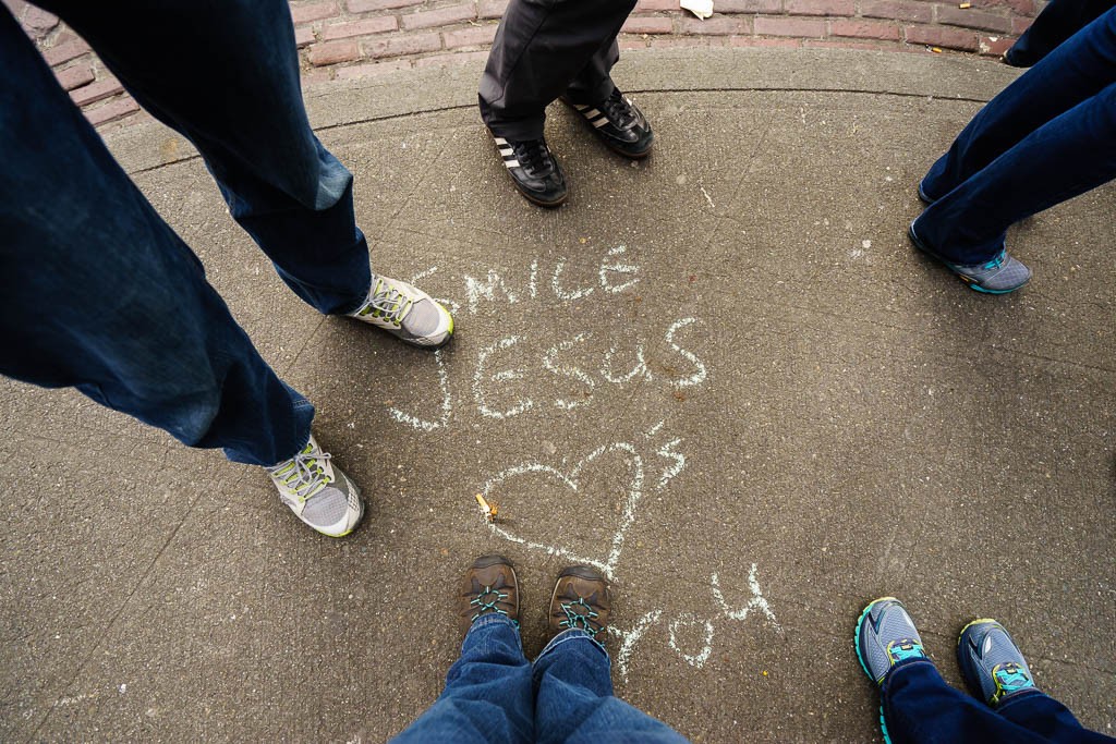 We randomly ended up standing on some chalk. Good job on situational awareness, guys!