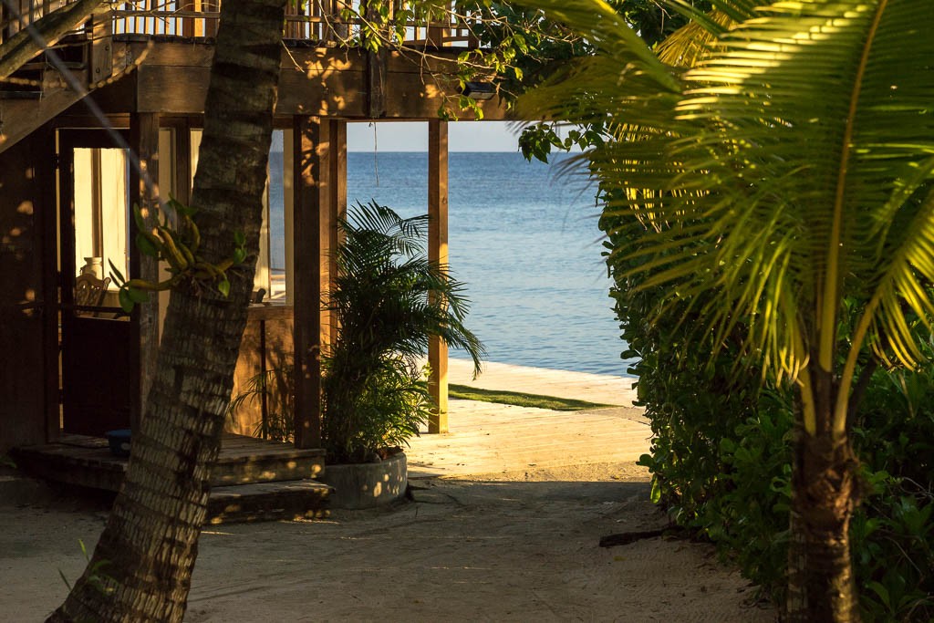 View of the water and door to our cabin